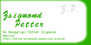 zsigmond petter business card